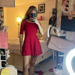 Bright red cocktail dress